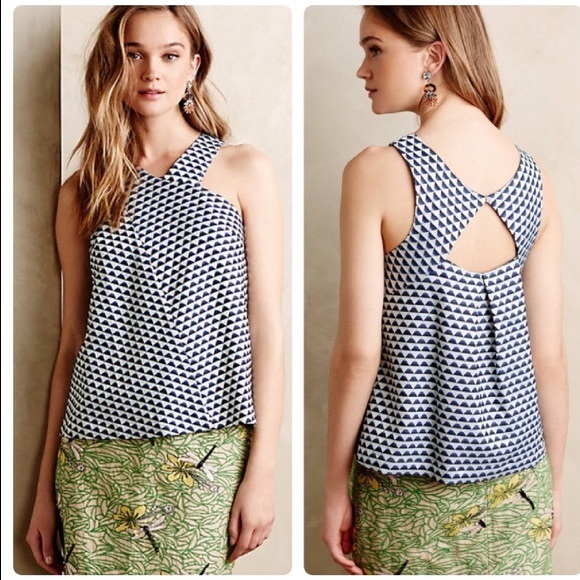Anthropologie Tops - Anthropologie blue top HD Paris silver